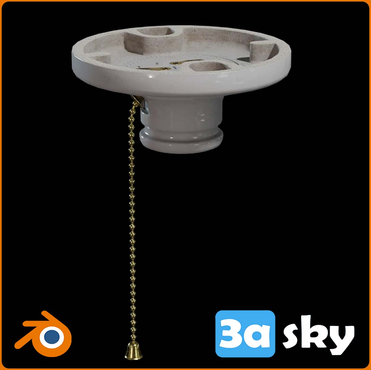 Pull chain light socket 4k blend from blender models free download
