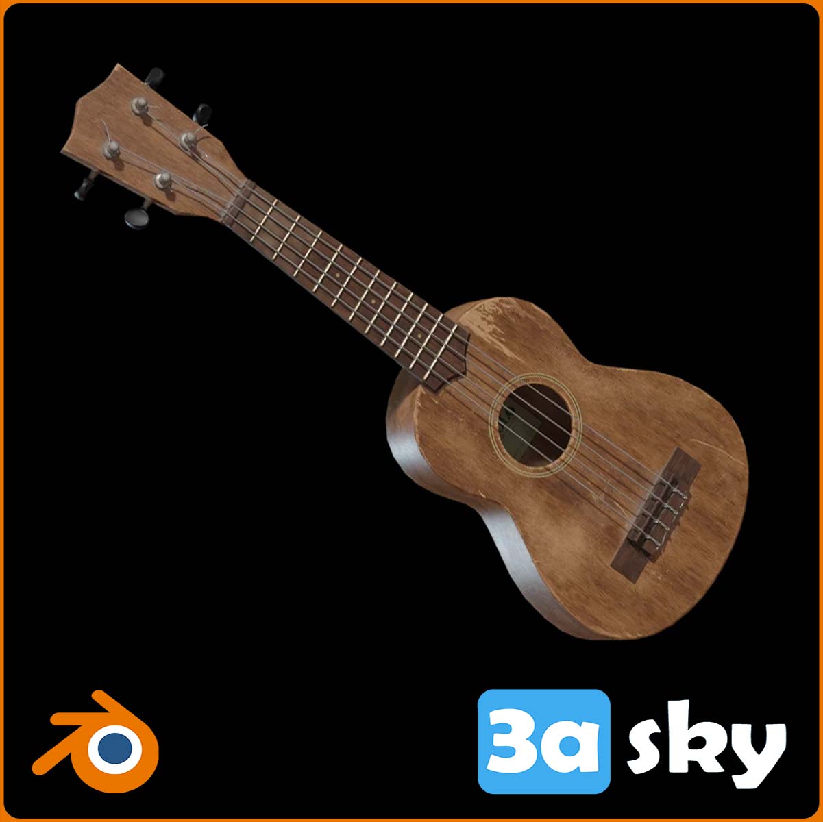 Ukulele_01_4k.blend from BLENDER Models & Free Download