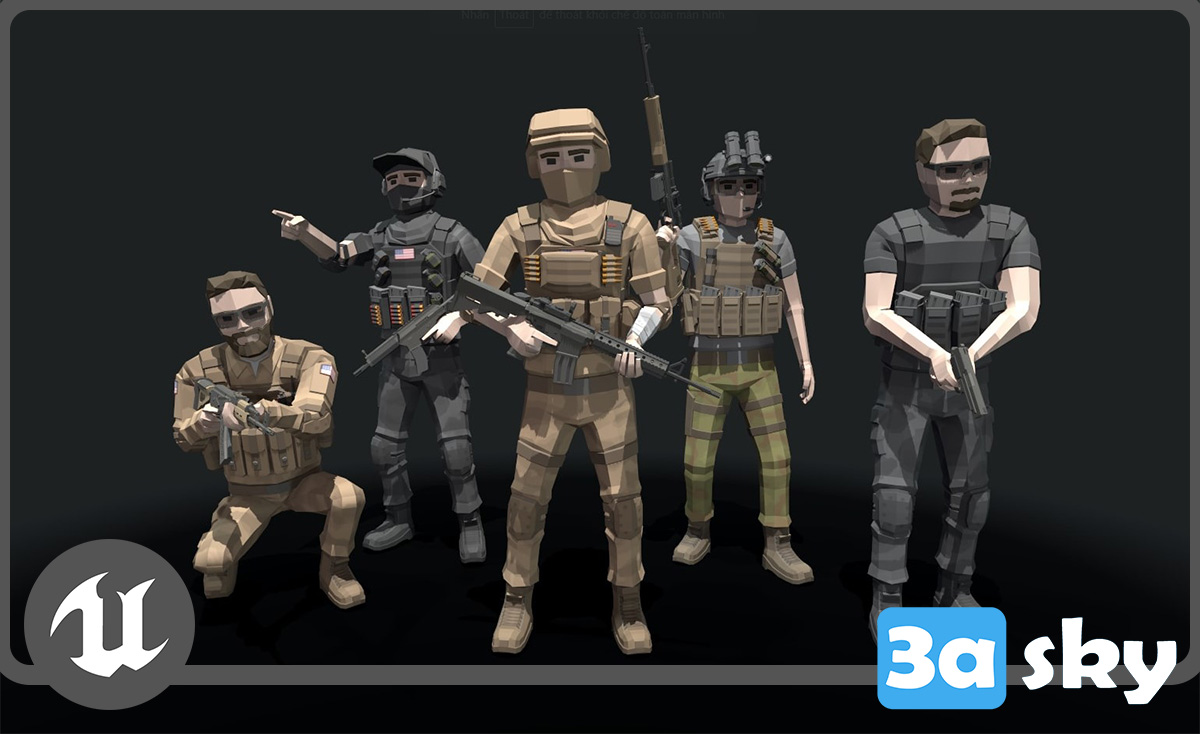 Low Poly_Soldiers 5.1 from UNREAL Models & Free Download