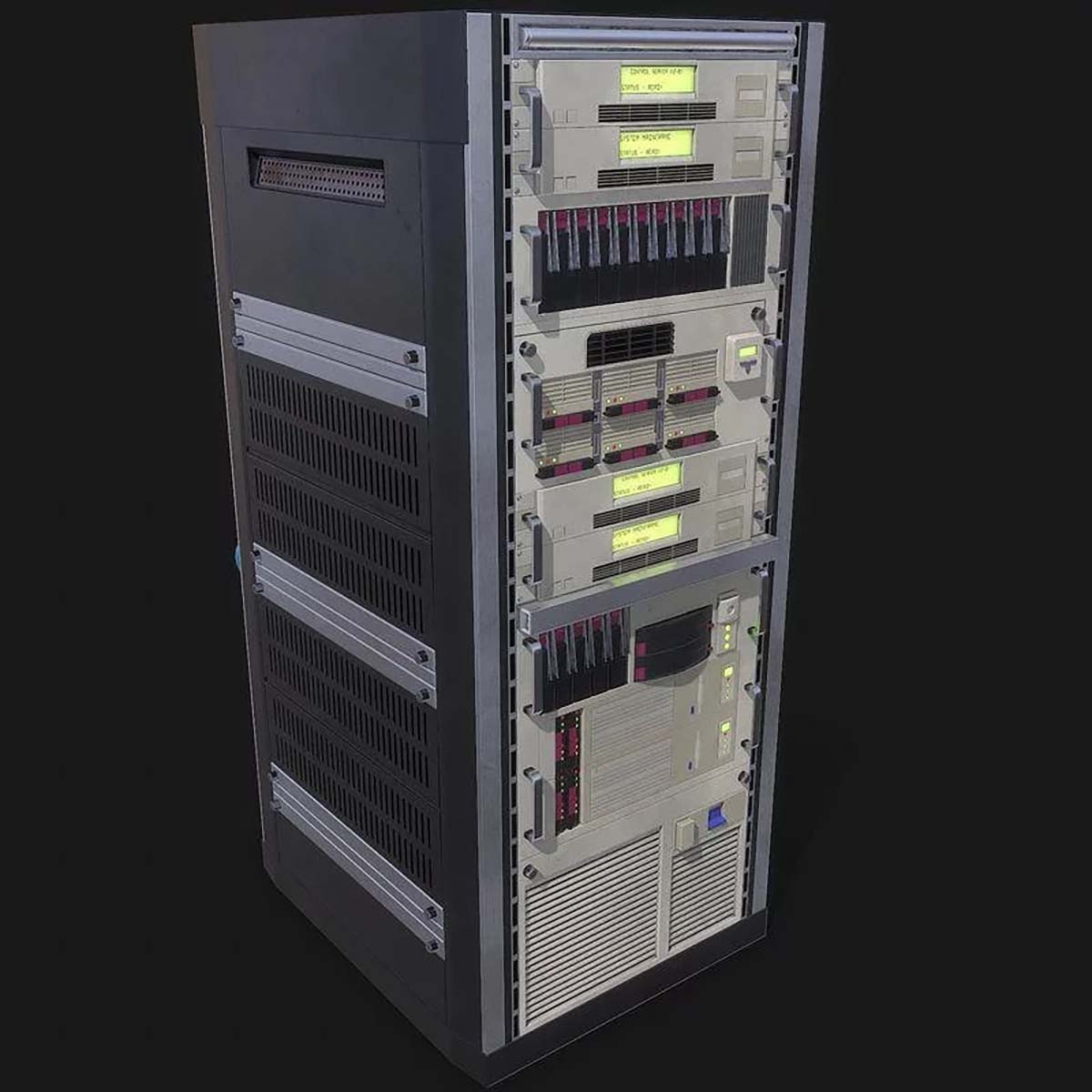 Mainframe front server rack from 3DS MAX Models & Free Download