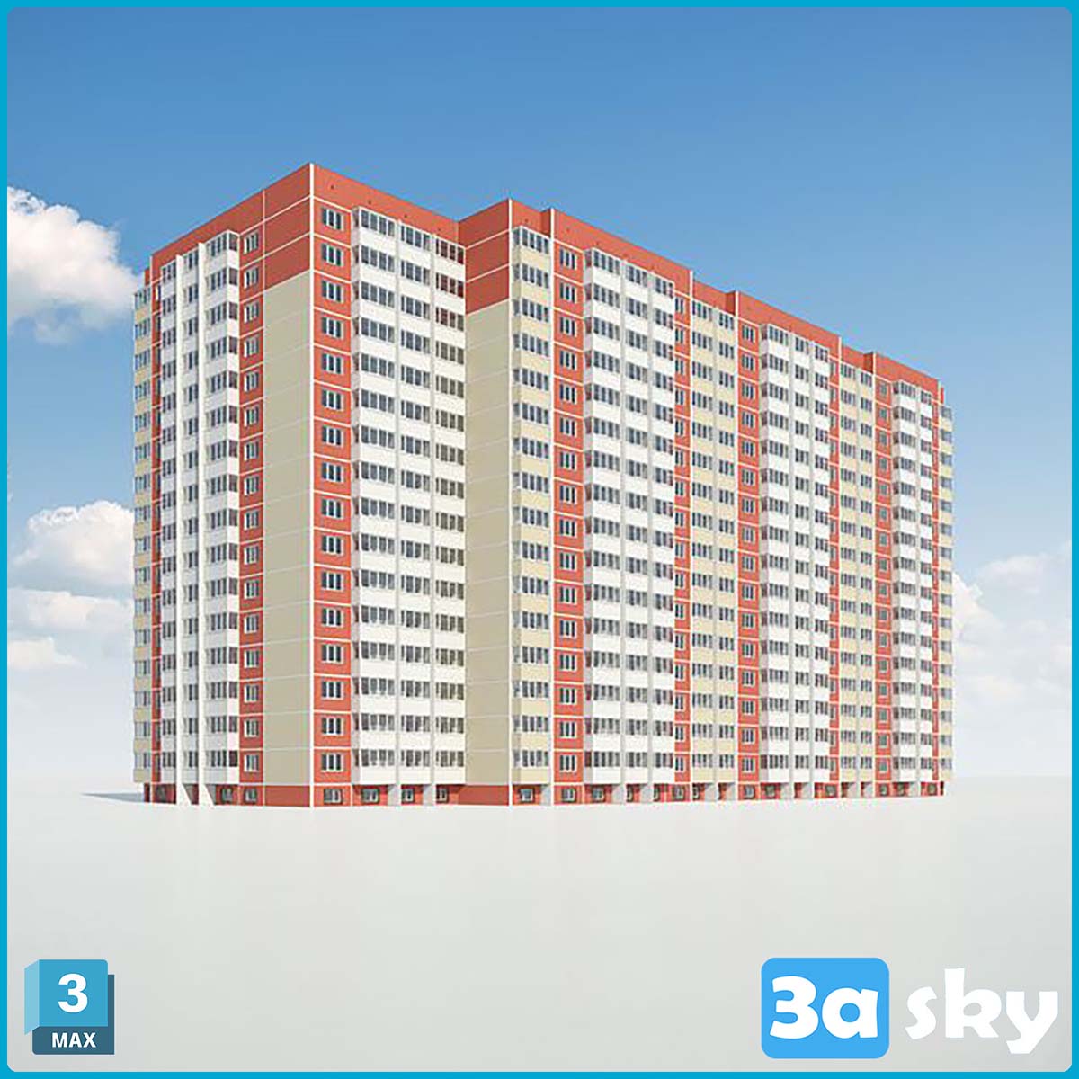 Space-block house. Series RBB-2c 2 from 3DS MAX Models & Free Download